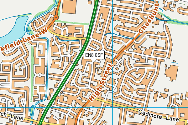 EN8 0SF map - OS VectorMap District (Ordnance Survey)