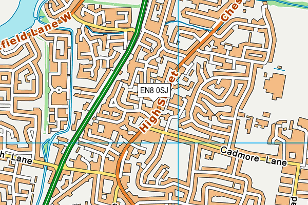 EN8 0SJ map - OS VectorMap District (Ordnance Survey)