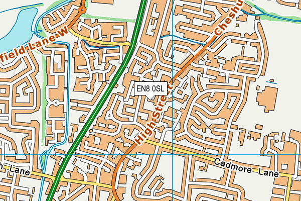 EN8 0SL map - OS VectorMap District (Ordnance Survey)