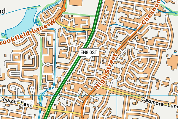 EN8 0ST map - OS VectorMap District (Ordnance Survey)