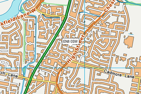 EN8 0SW map - OS VectorMap District (Ordnance Survey)