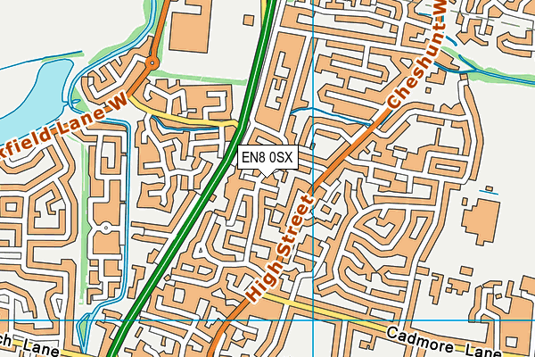 EN8 0SX map - OS VectorMap District (Ordnance Survey)