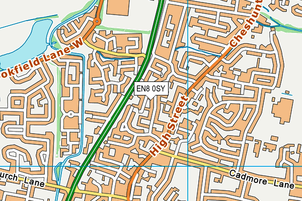 EN8 0SY map - OS VectorMap District (Ordnance Survey)