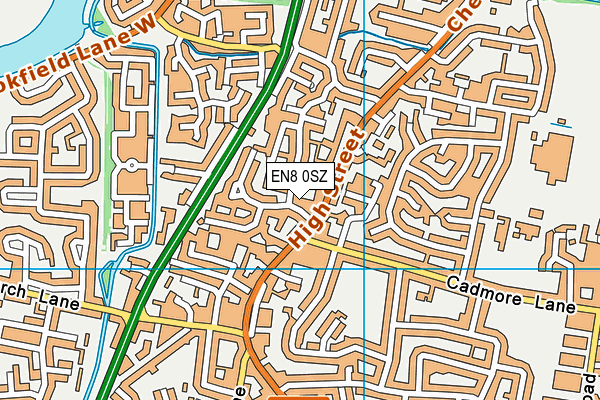 EN8 0SZ map - OS VectorMap District (Ordnance Survey)