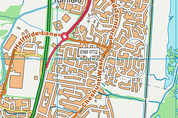 EN8 0TQ map - OS VectorMap District (Ordnance Survey)