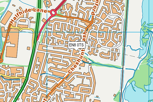 EN8 0TS map - OS VectorMap District (Ordnance Survey)