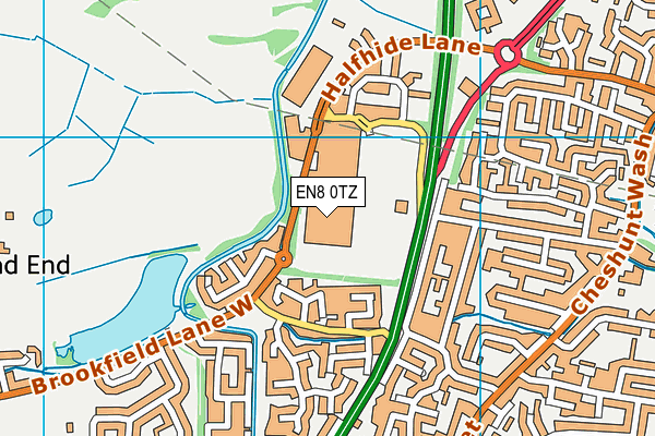 EN8 0TZ map - OS VectorMap District (Ordnance Survey)
