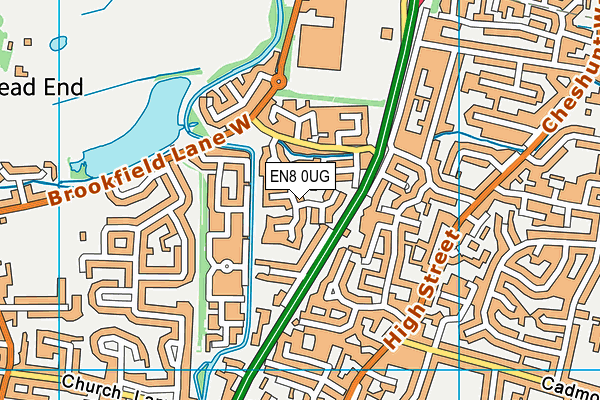 EN8 0UG map - OS VectorMap District (Ordnance Survey)