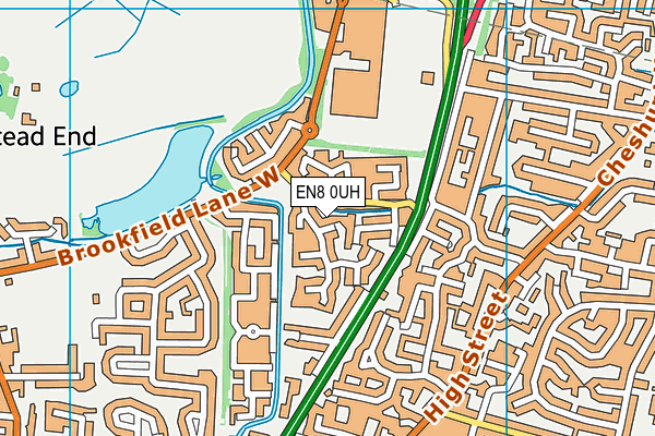 EN8 0UH map - OS VectorMap District (Ordnance Survey)