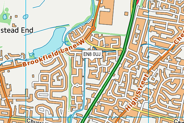 EN8 0UJ map - OS VectorMap District (Ordnance Survey)