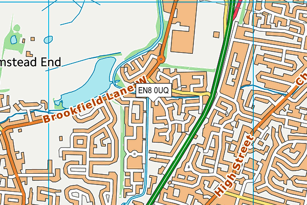 EN8 0UQ map - OS VectorMap District (Ordnance Survey)