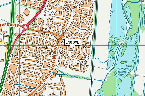 EN8 0XE map - OS VectorMap District (Ordnance Survey)