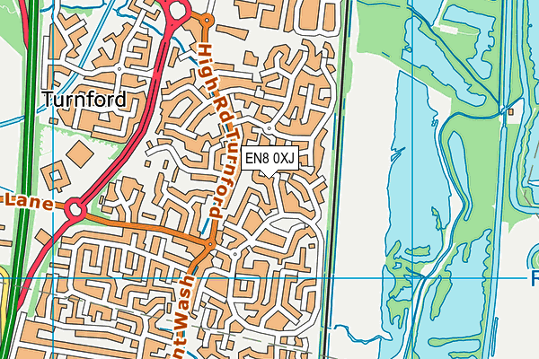 EN8 0XJ map - OS VectorMap District (Ordnance Survey)