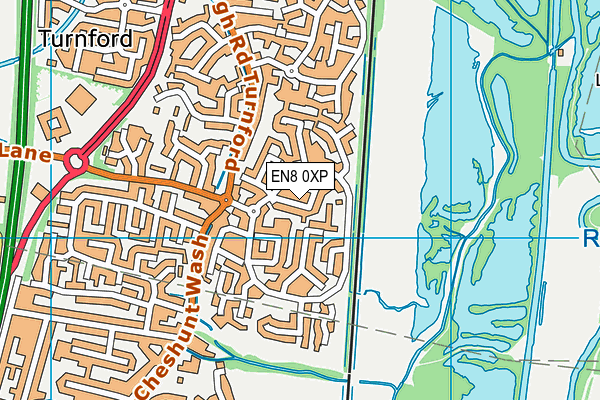 EN8 0XP map - OS VectorMap District (Ordnance Survey)