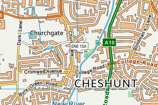 EN8 1SA map - OS VectorMap District (Ordnance Survey)