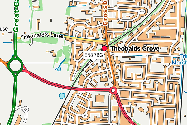 EN8 7BG map - OS VectorMap District (Ordnance Survey)