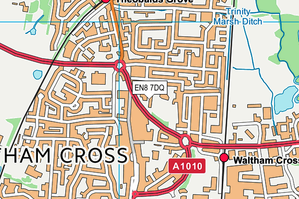 EN8 7DQ map - OS VectorMap District (Ordnance Survey)