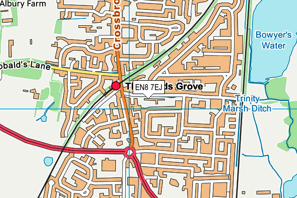 EN8 7EJ map - OS VectorMap District (Ordnance Survey)