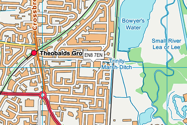St Joseph's Catholic Primary School map (EN8 7EN) - OS VectorMap District (Ordnance Survey)