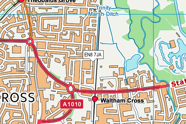EN8 7JA map - OS VectorMap District (Ordnance Survey)