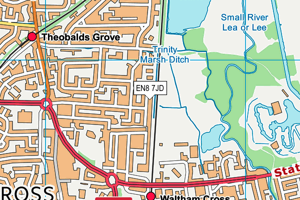 EN8 7JD map - OS VectorMap District (Ordnance Survey)
