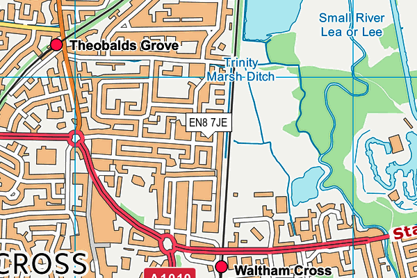 EN8 7JE map - OS VectorMap District (Ordnance Survey)