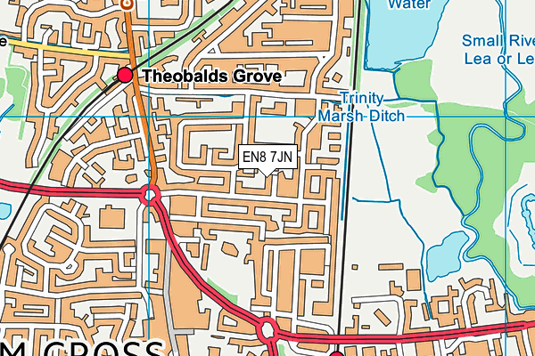 EN8 7JN map - OS VectorMap District (Ordnance Survey)