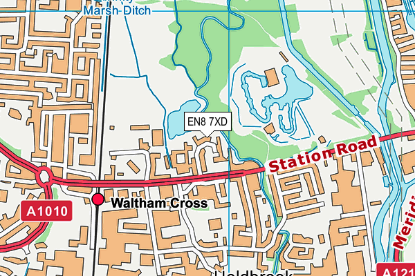 EN8 7XD map - OS VectorMap District (Ordnance Survey)