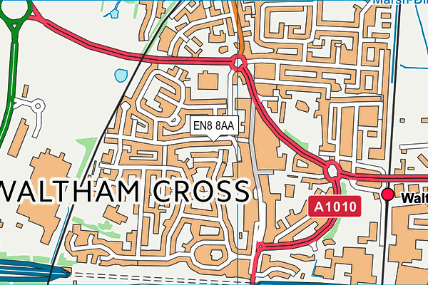 EN8 8AA map - OS VectorMap District (Ordnance Survey)