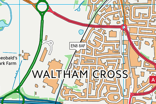 EN8 8AF map - OS VectorMap District (Ordnance Survey)