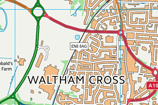 EN8 8AG map - OS VectorMap District (Ordnance Survey)