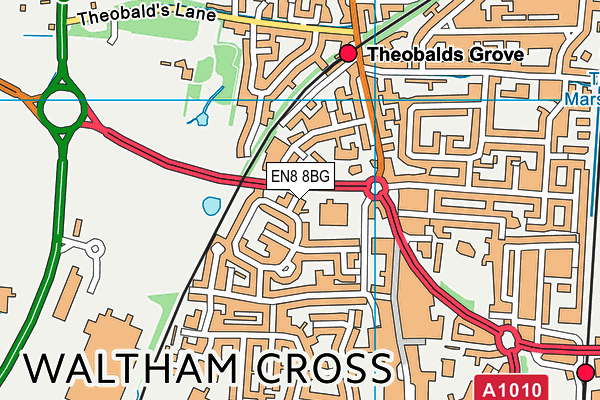 EN8 8BG map - OS VectorMap District (Ordnance Survey)