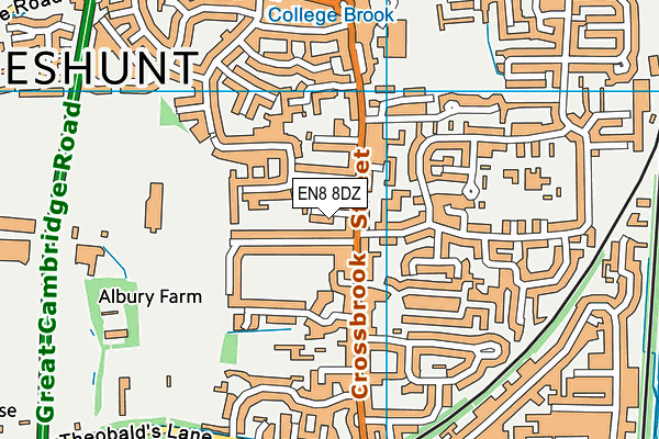 EN8 8DZ map - OS VectorMap District (Ordnance Survey)