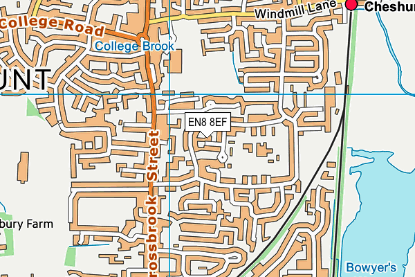 EN8 8EF map - OS VectorMap District (Ordnance Survey)