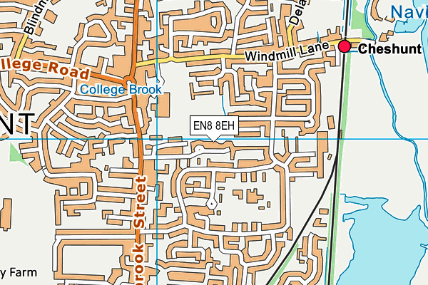 EN8 8EH map - OS VectorMap District (Ordnance Survey)