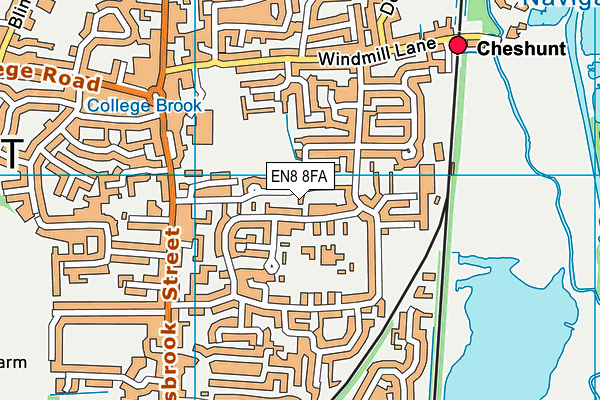EN8 8FA map - OS VectorMap District (Ordnance Survey)