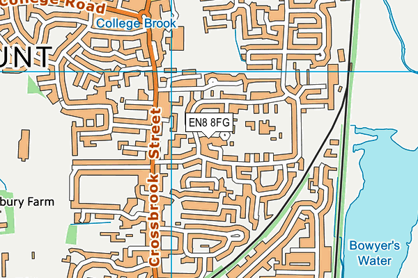 EN8 8FG map - OS VectorMap District (Ordnance Survey)