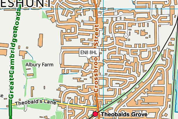 EN8 8HL map - OS VectorMap District (Ordnance Survey)