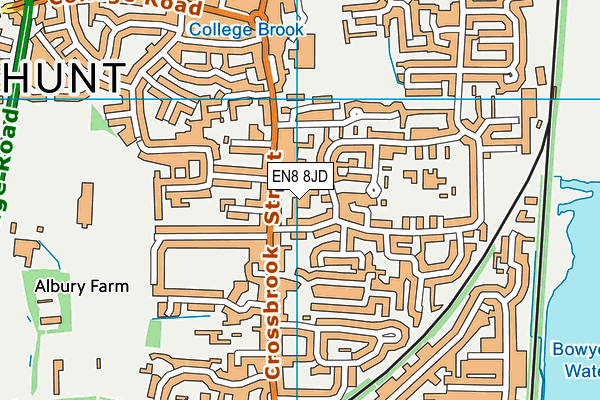 EN8 8JD map - OS VectorMap District (Ordnance Survey)