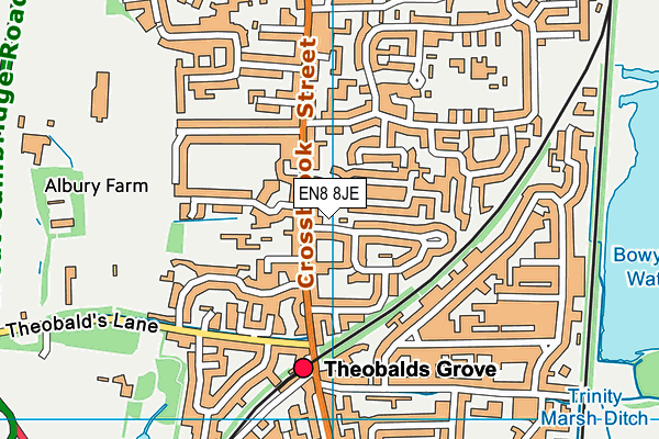 EN8 8JE map - OS VectorMap District (Ordnance Survey)