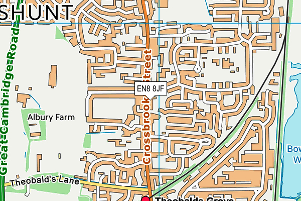 EN8 8JF map - OS VectorMap District (Ordnance Survey)