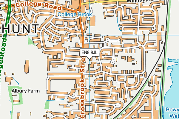 EN8 8JL map - OS VectorMap District (Ordnance Survey)