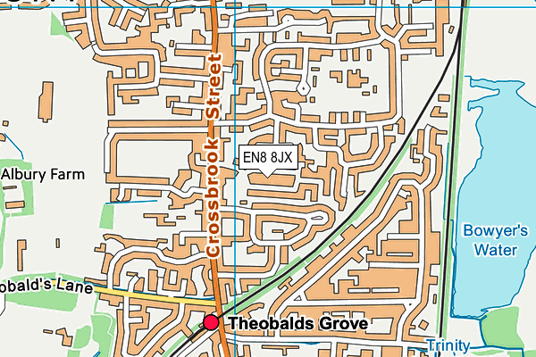 EN8 8JX map - OS VectorMap District (Ordnance Survey)