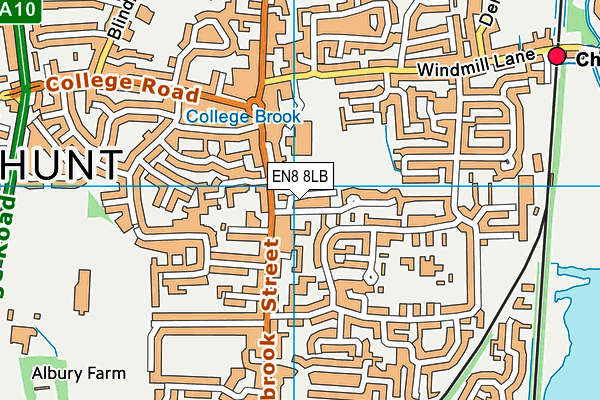 EN8 8LB map - OS VectorMap District (Ordnance Survey)