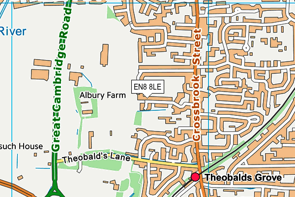 EN8 8LE map - OS VectorMap District (Ordnance Survey)