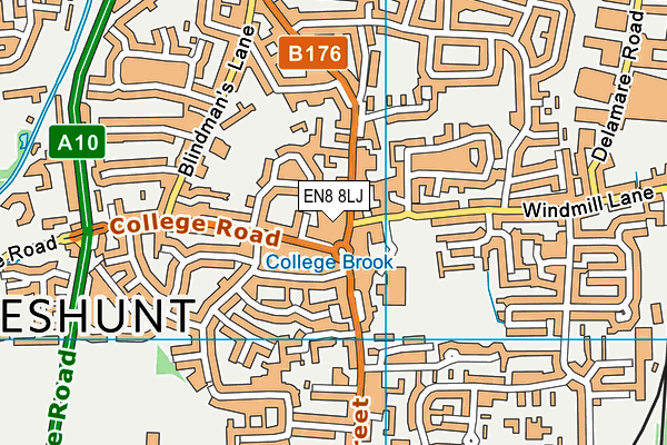 EN8 8LJ map - OS VectorMap District (Ordnance Survey)
