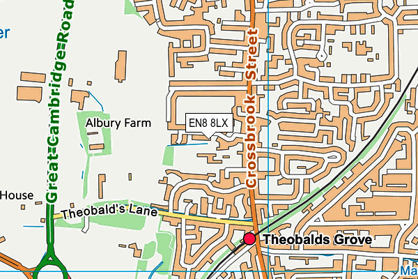 EN8 8LX map - OS VectorMap District (Ordnance Survey)
