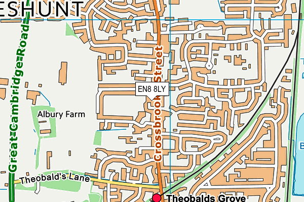 EN8 8LY map - OS VectorMap District (Ordnance Survey)
