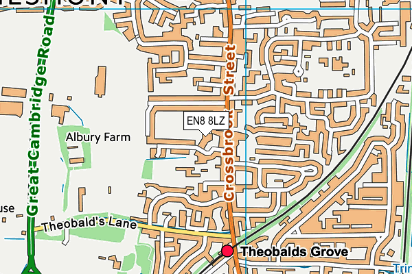 EN8 8LZ map - OS VectorMap District (Ordnance Survey)