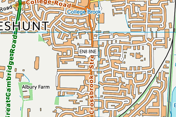 EN8 8NE map - OS VectorMap District (Ordnance Survey)